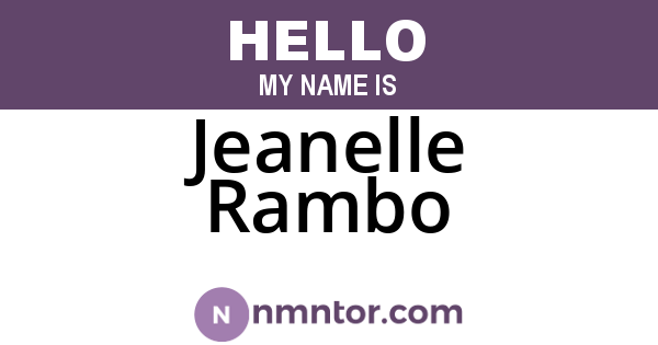 Jeanelle Rambo