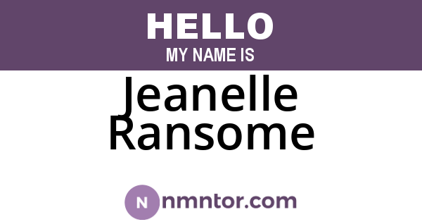 Jeanelle Ransome