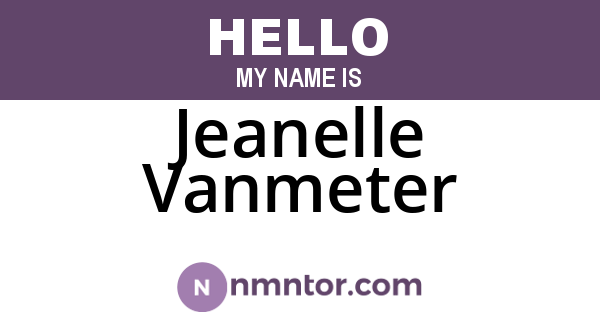 Jeanelle Vanmeter