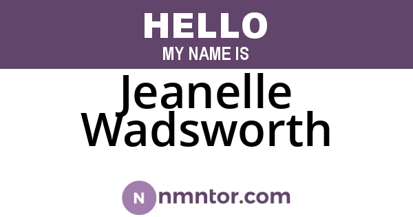 Jeanelle Wadsworth