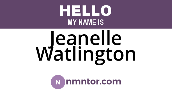 Jeanelle Watlington