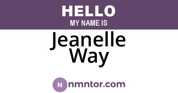 Jeanelle Way