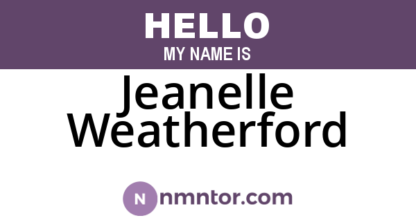 Jeanelle Weatherford