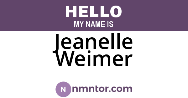 Jeanelle Weimer