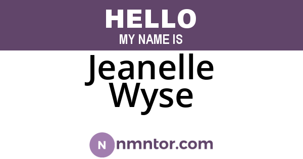 Jeanelle Wyse