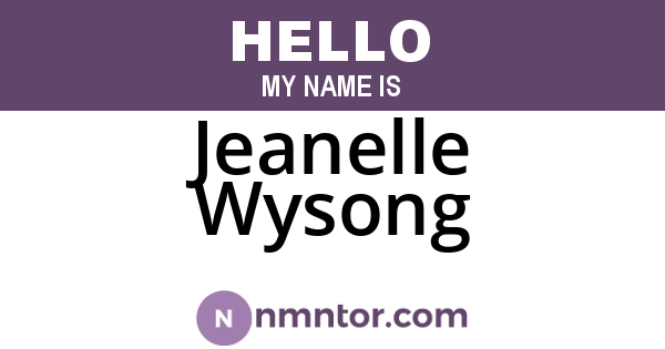 Jeanelle Wysong