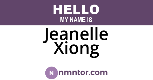 Jeanelle Xiong
