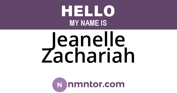 Jeanelle Zachariah