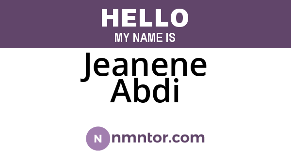 Jeanene Abdi