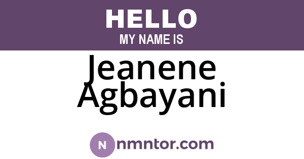 Jeanene Agbayani