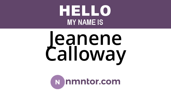 Jeanene Calloway