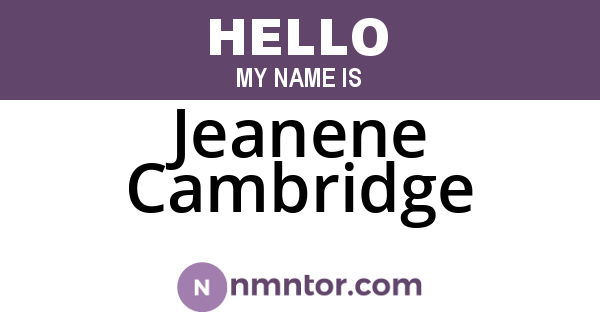 Jeanene Cambridge