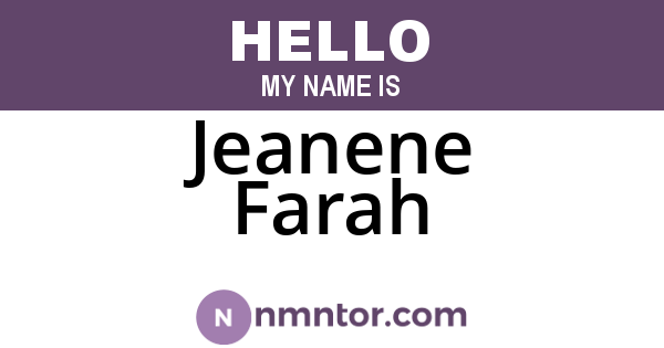Jeanene Farah