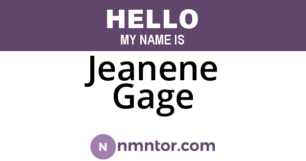 Jeanene Gage