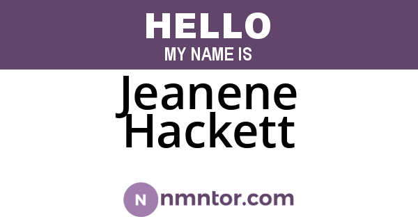 Jeanene Hackett
