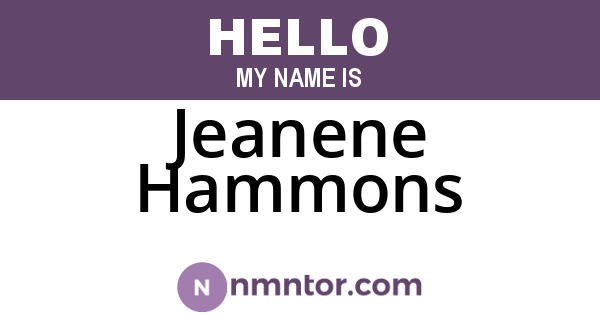 Jeanene Hammons