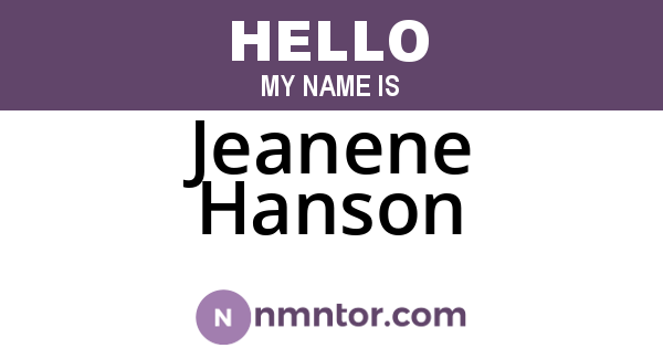 Jeanene Hanson