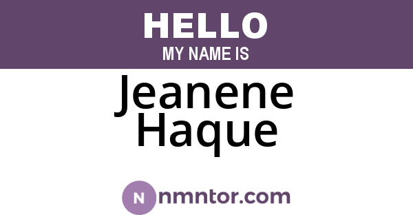 Jeanene Haque