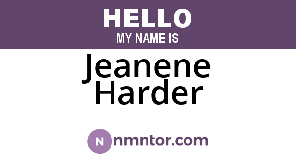 Jeanene Harder