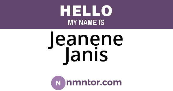 Jeanene Janis