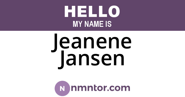 Jeanene Jansen