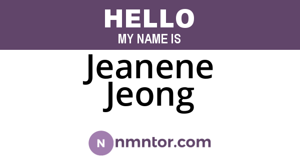 Jeanene Jeong