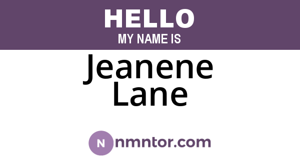 Jeanene Lane