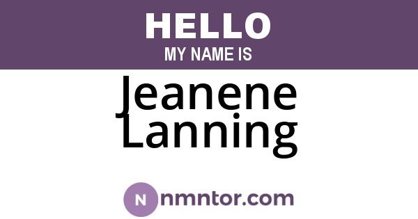 Jeanene Lanning