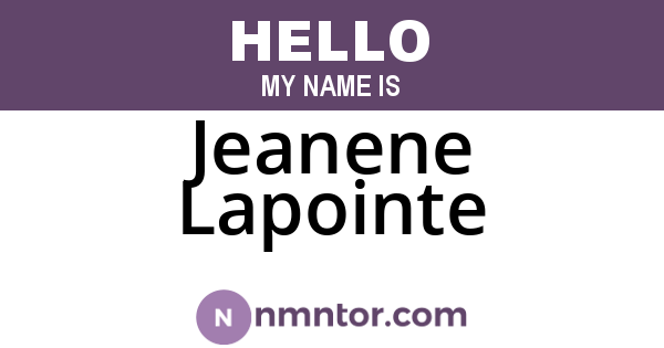 Jeanene Lapointe