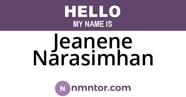 Jeanene Narasimhan
