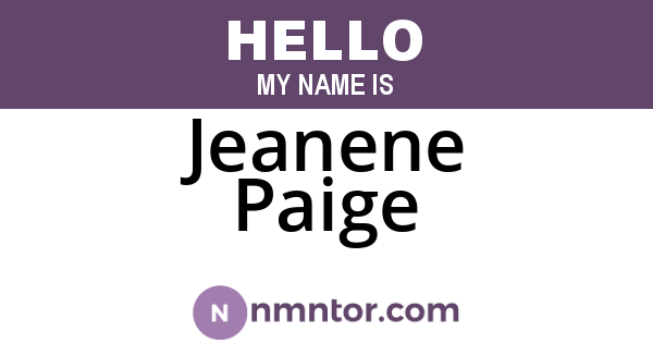 Jeanene Paige