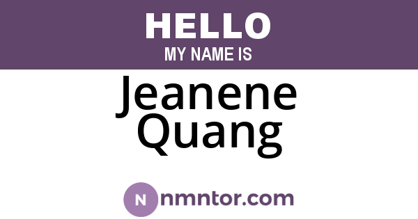 Jeanene Quang