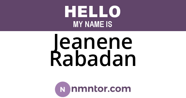 Jeanene Rabadan