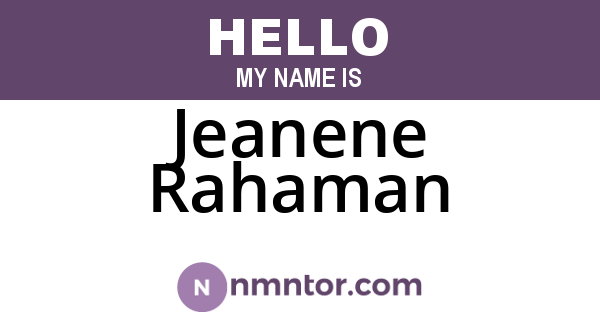 Jeanene Rahaman