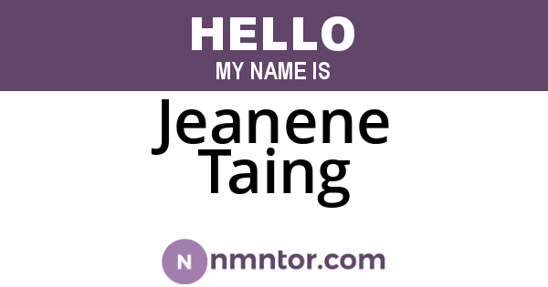 Jeanene Taing