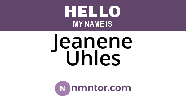 Jeanene Uhles