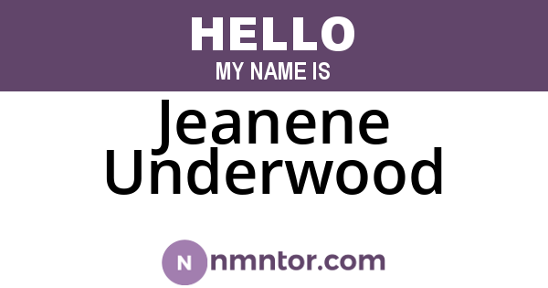 Jeanene Underwood