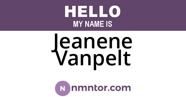 Jeanene Vanpelt