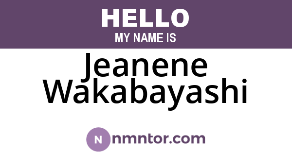 Jeanene Wakabayashi