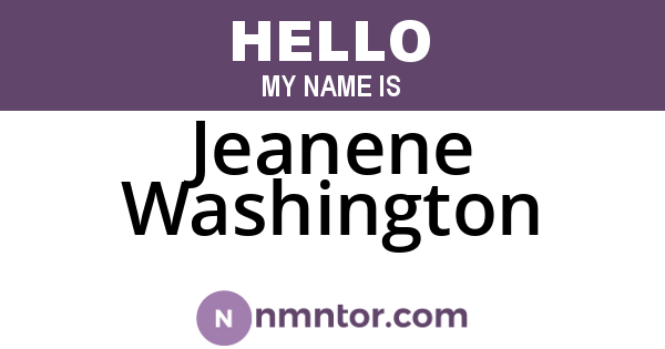 Jeanene Washington