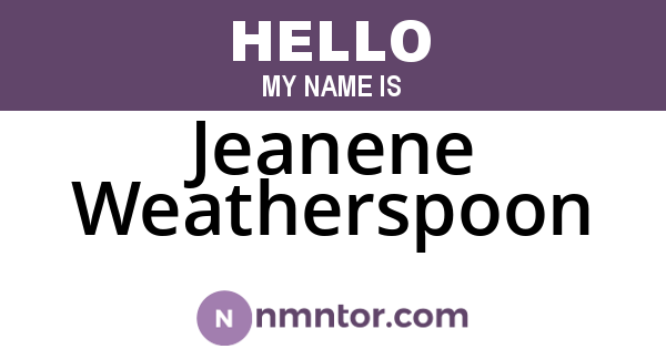 Jeanene Weatherspoon