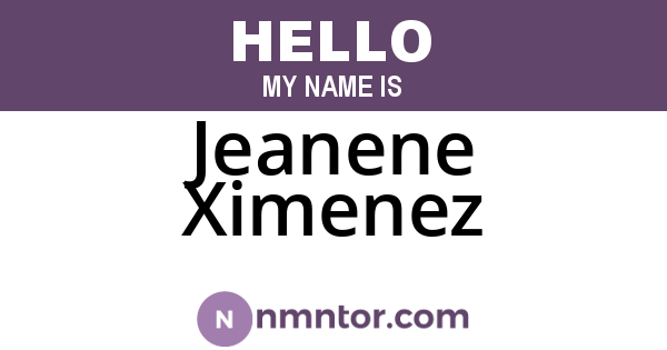 Jeanene Ximenez