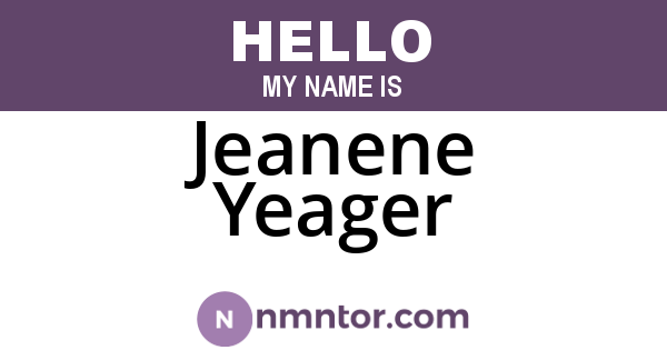 Jeanene Yeager