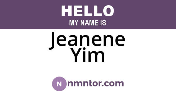 Jeanene Yim
