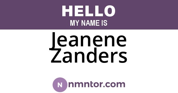 Jeanene Zanders