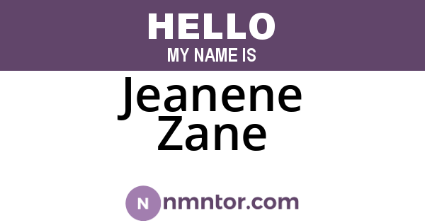 Jeanene Zane