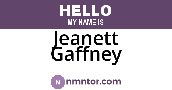 Jeanett Gaffney
