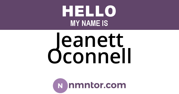 Jeanett Oconnell