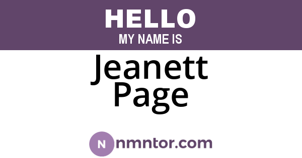 Jeanett Page