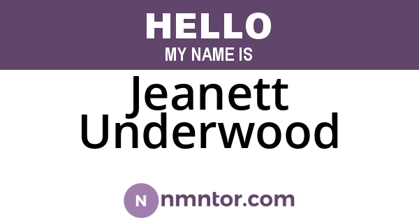 Jeanett Underwood